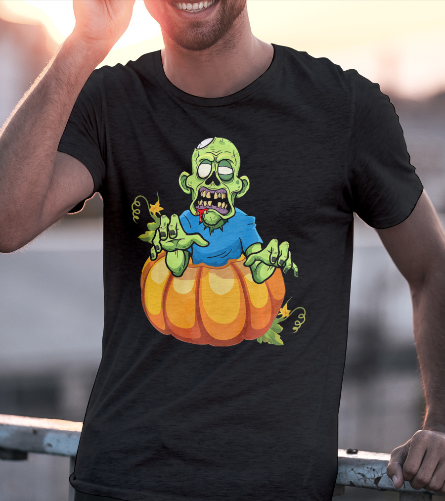 Zombie Rising From Pumpkin T-Shirt
