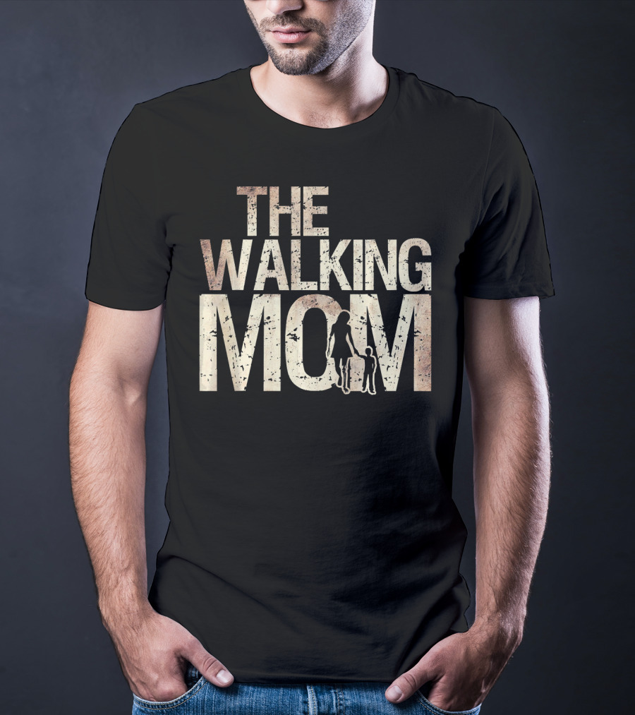 THE WALKING MOM Zombie Woman And Kid Mothers T-Shirt