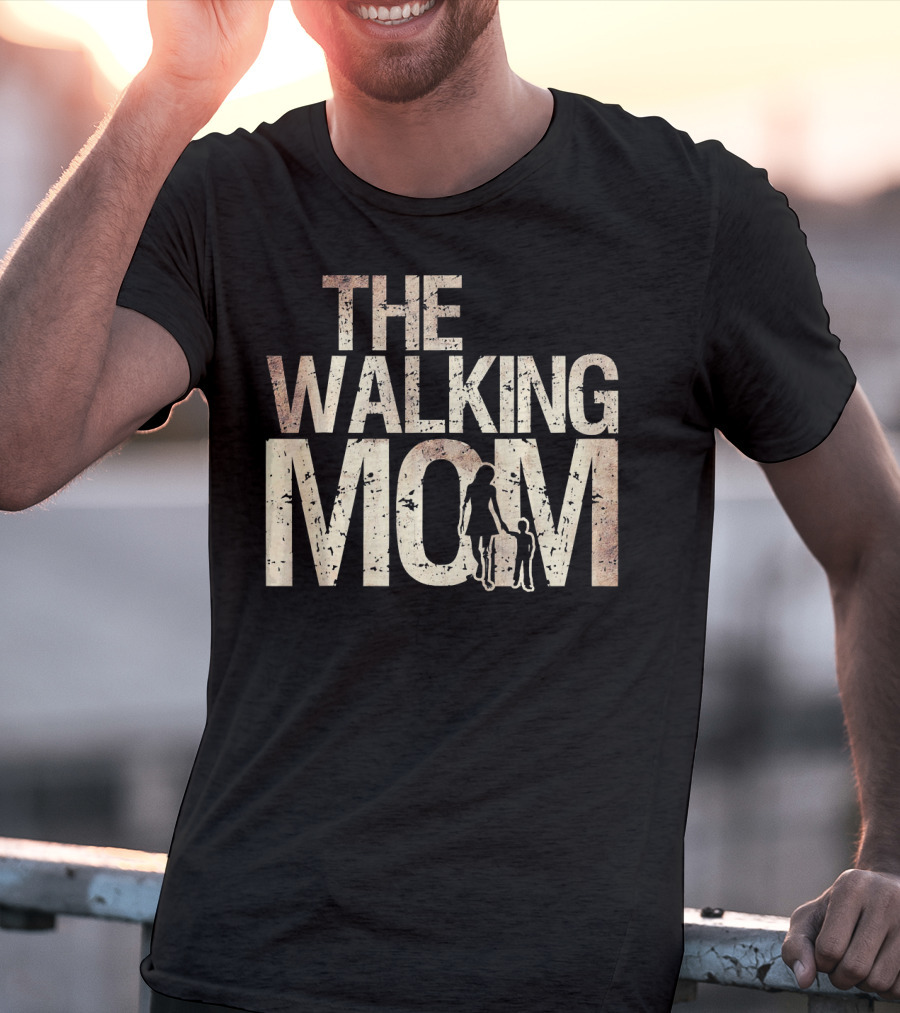 THE WALKING MOM Zombie Woman And Kid Mothers T-Shirt