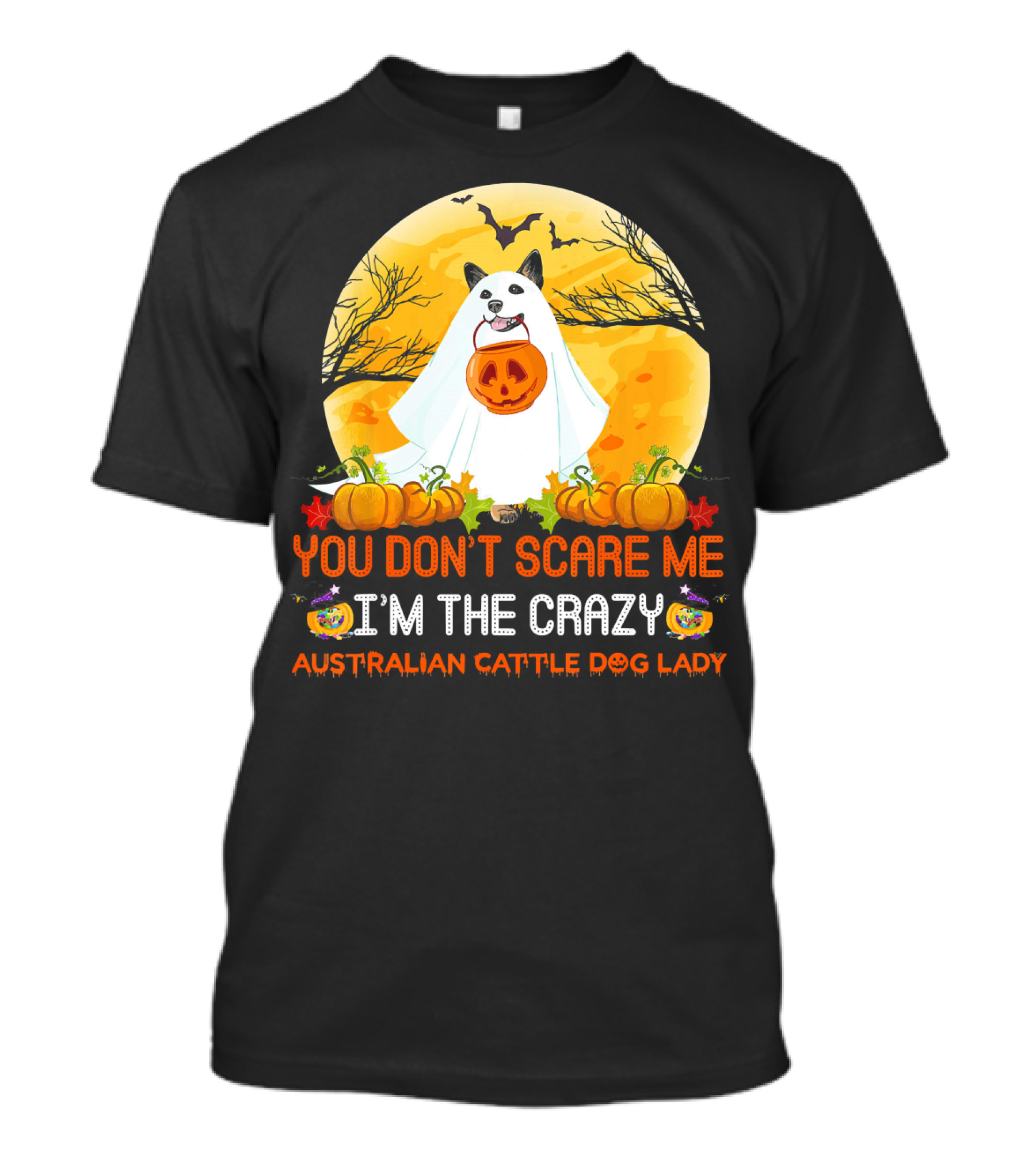 YOU DON’T SCARE ME I’M THE CRAZY AUSTRALIAN CATTLE DOG LADY T-Shirt