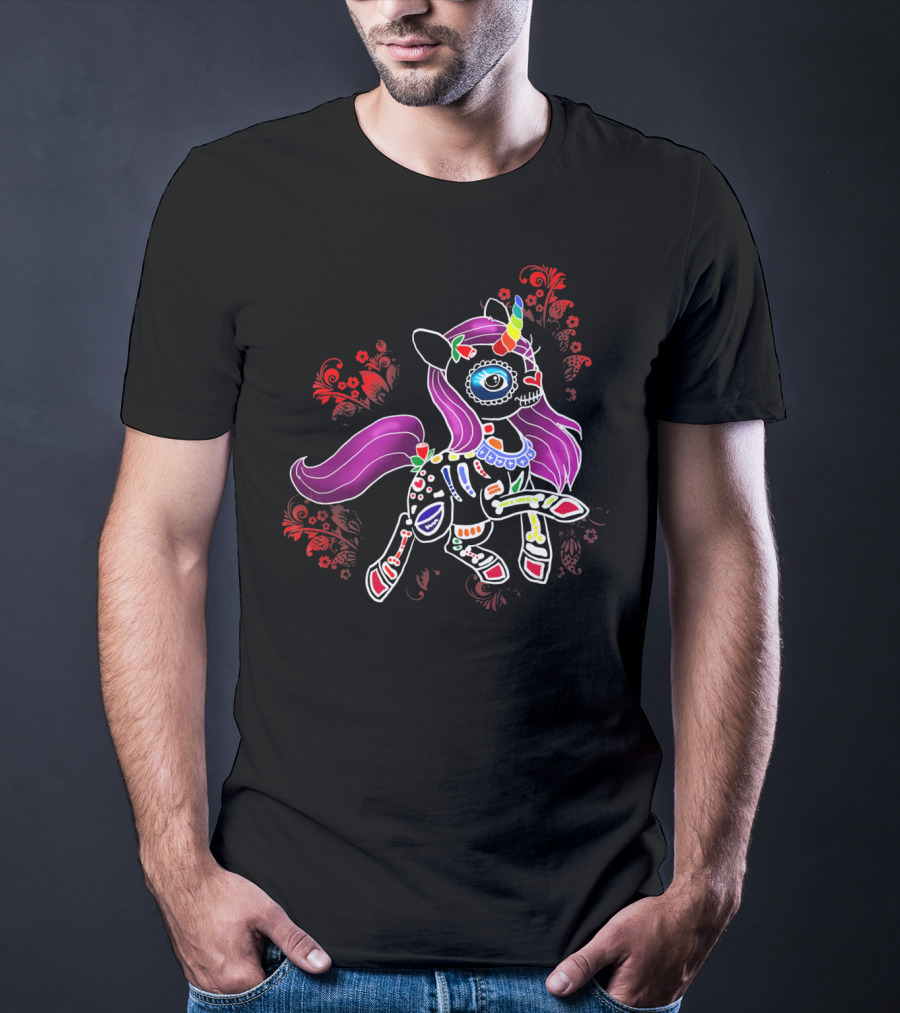 Unicorn Skeleton Dia De Los Muertos Unicorn T-Shirt