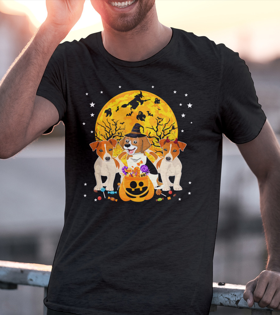 Halloween Jack Russell Terrier Candy Moon Magic T-Shirt