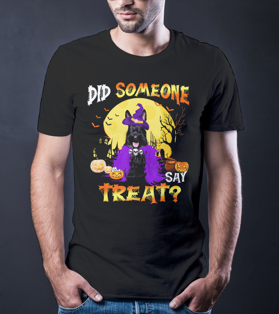 Scottish Terrier Dog Halloween Did Someone Say Treat? T-Shirt