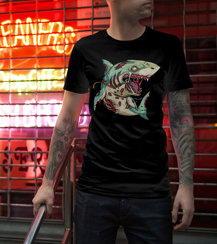 Zombie Shark Halloween Party Monster T-Shirt