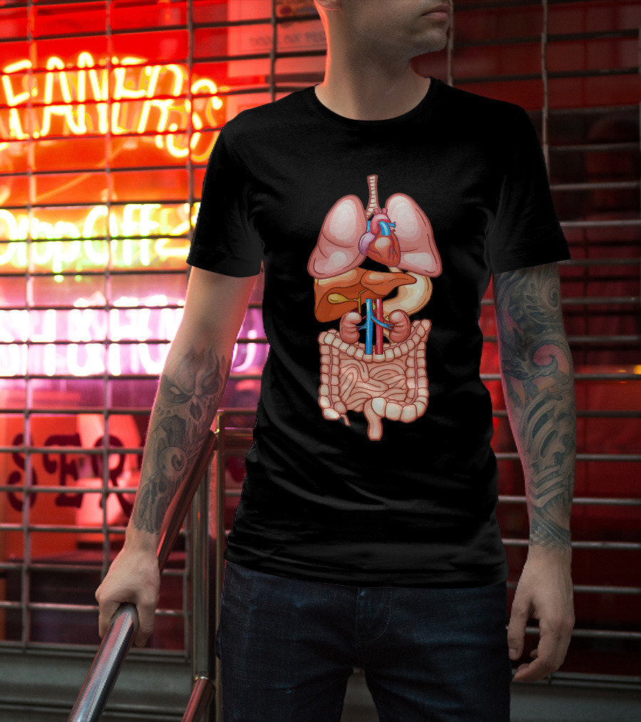 Halloween Anatomy Internal Organ Diagram T-Shirt
