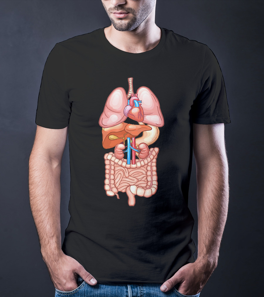 Halloween Anatomy Internal Organ Diagram T-Shirt