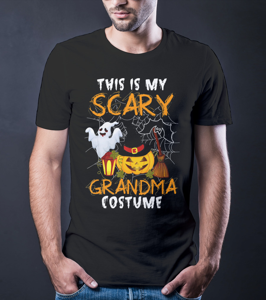 This Is My Scary Grandma Halloween Costume Ghost Pumpkin Spider Web T-Shirt