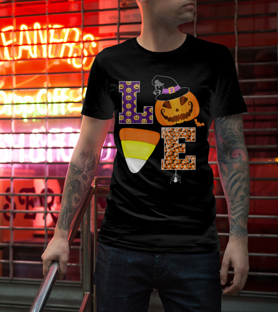 Halloween Pumpkin Candy Corn Love T-Shirt