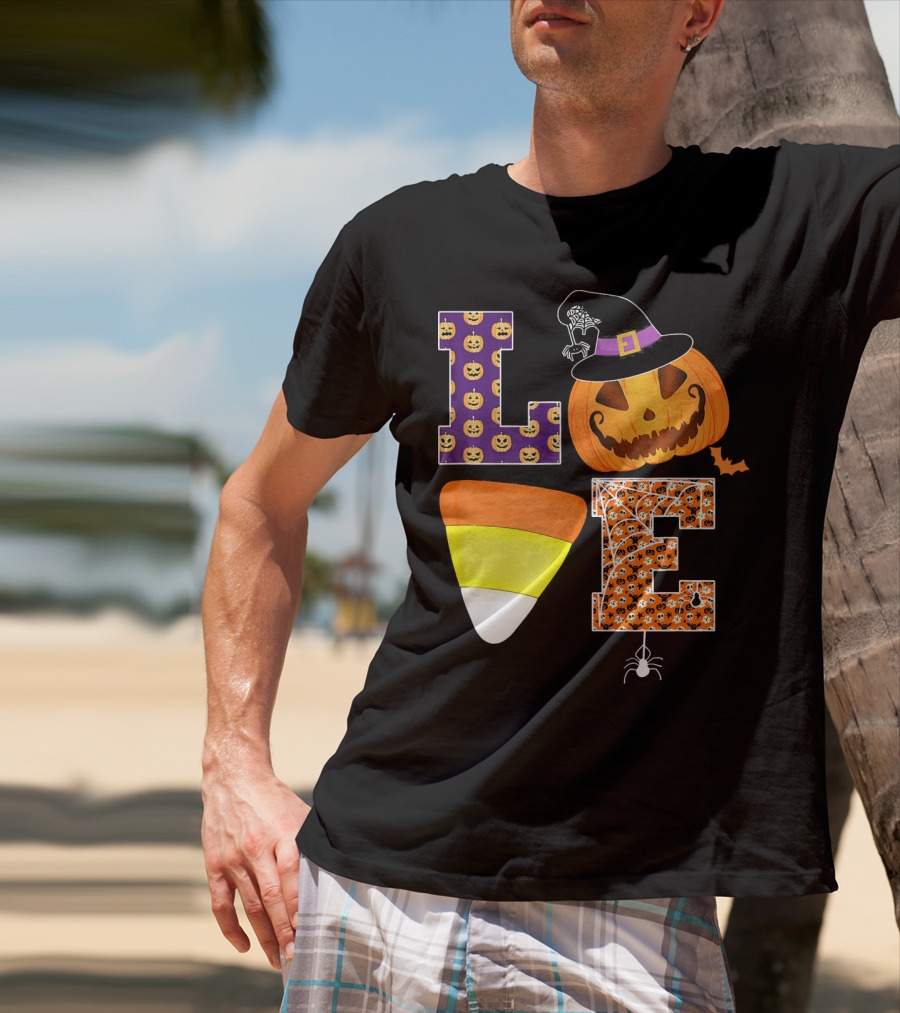 Halloween Pumpkin Candy Corn Love T-Shirt