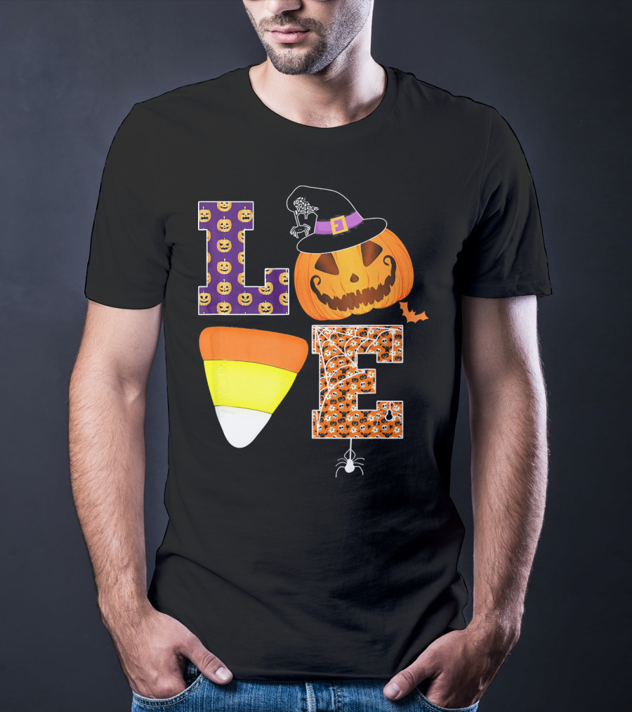 Halloween Pumpkin Candy Corn Love T-Shirt