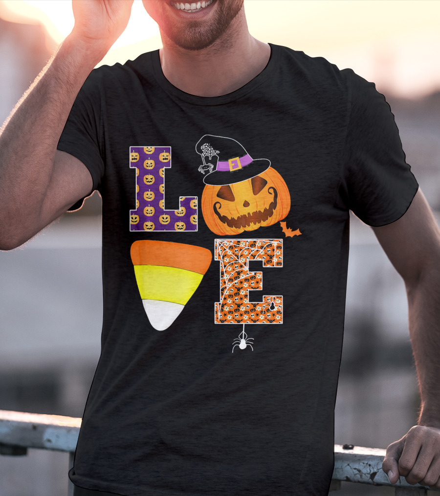 Halloween Pumpkin Candy Corn Love T-Shirt