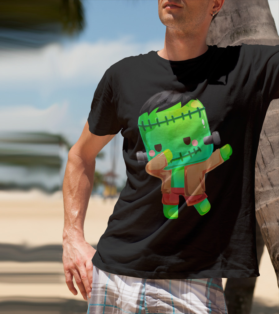 Cute Cartoon Dabbing Frankenstein Monster T-Shirt