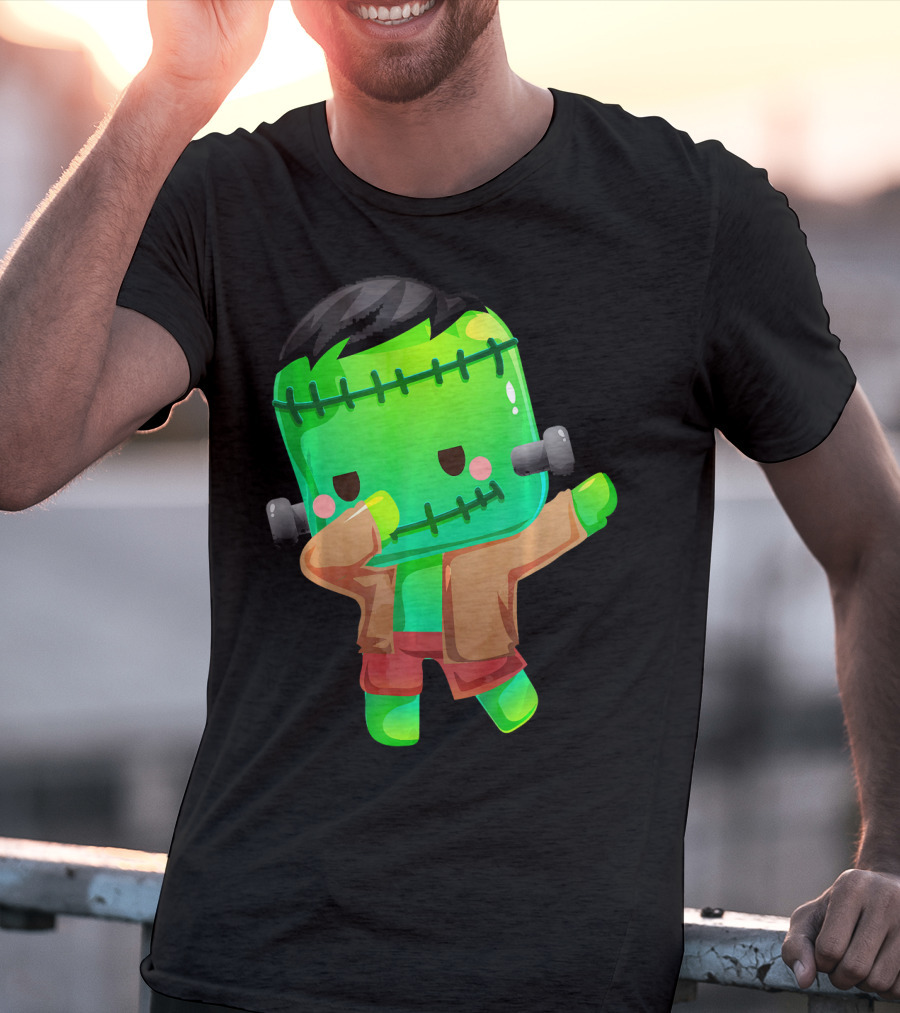 Cute Cartoon Dabbing Frankenstein Monster T-Shirt