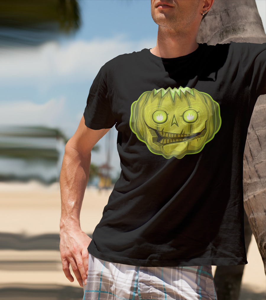 Halloween Zombie Pumpkin Glowing Skull T-Shirt