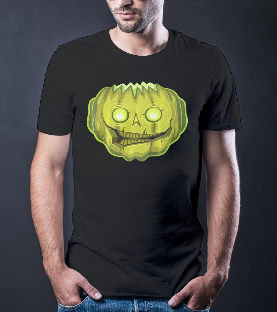 Halloween Zombie Pumpkin Glowing Skull T-Shirt
