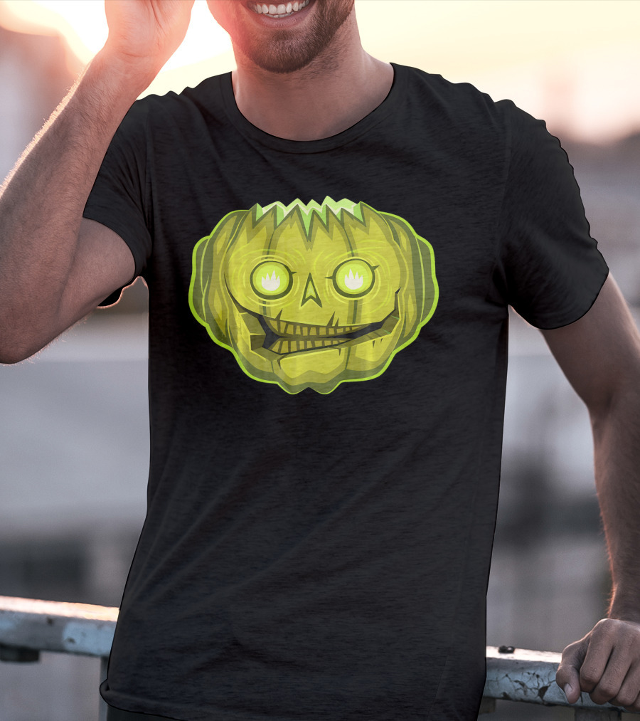 Halloween Zombie Pumpkin Glowing Skull T-Shirt