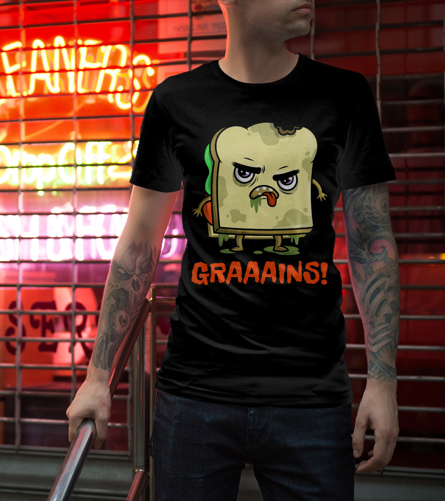 Halloween Zombie Sandwich Graaains Food Grains T-Shirt
