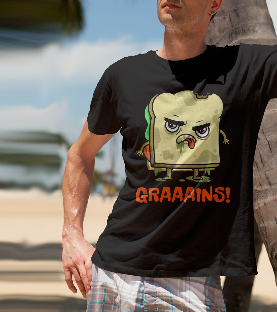 Halloween Zombie Sandwich Graaains Food Grains T-Shirt