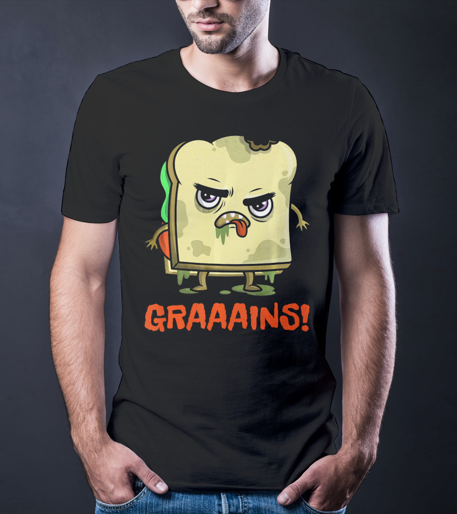 Halloween Zombie Sandwich Graaains Food Grains T-Shirt