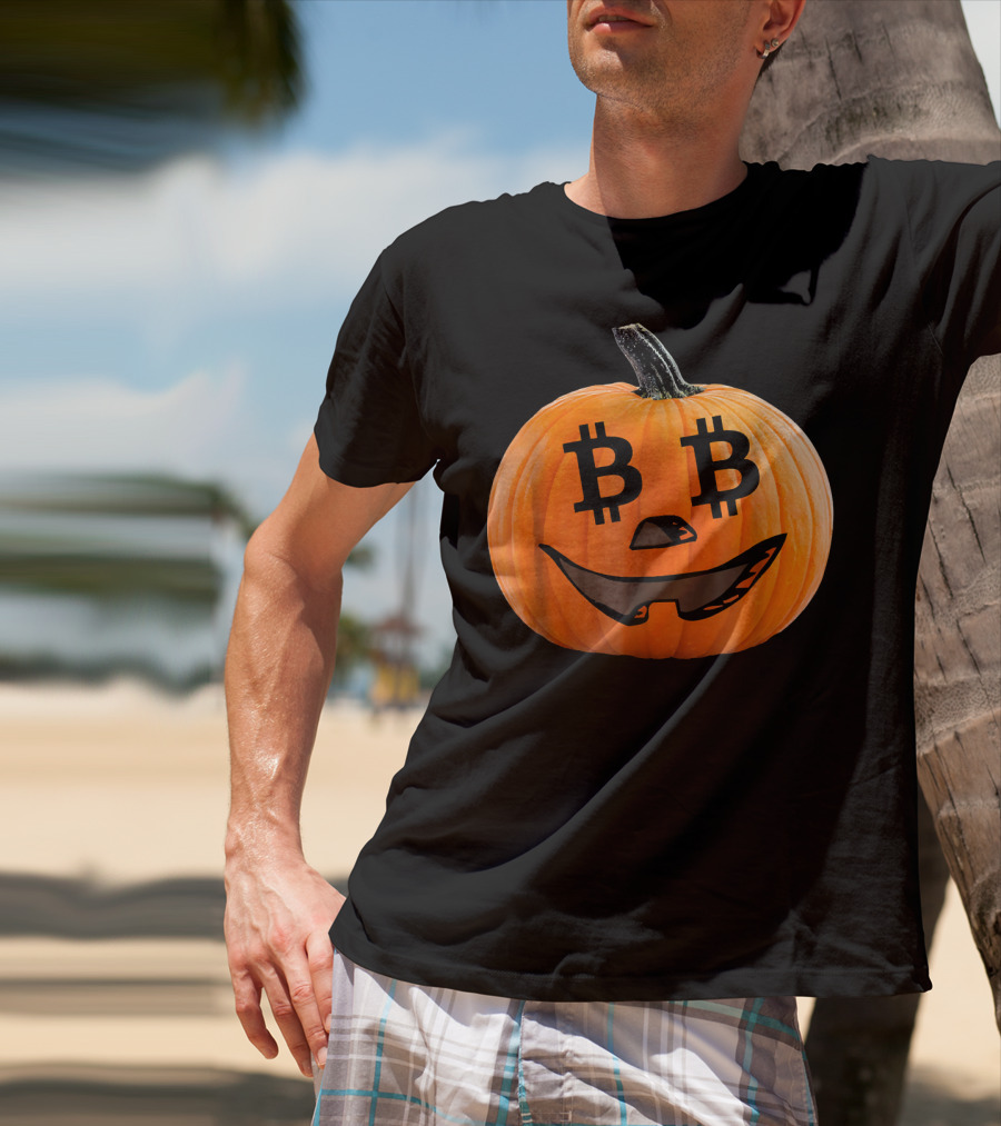 Bitcoin Pumpkin Halloween Costume Crypt T-Shirt