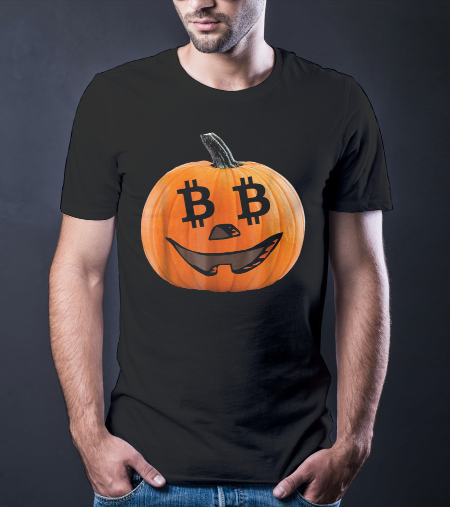 Bitcoin Pumpkin Halloween Costume Crypt T-Shirt