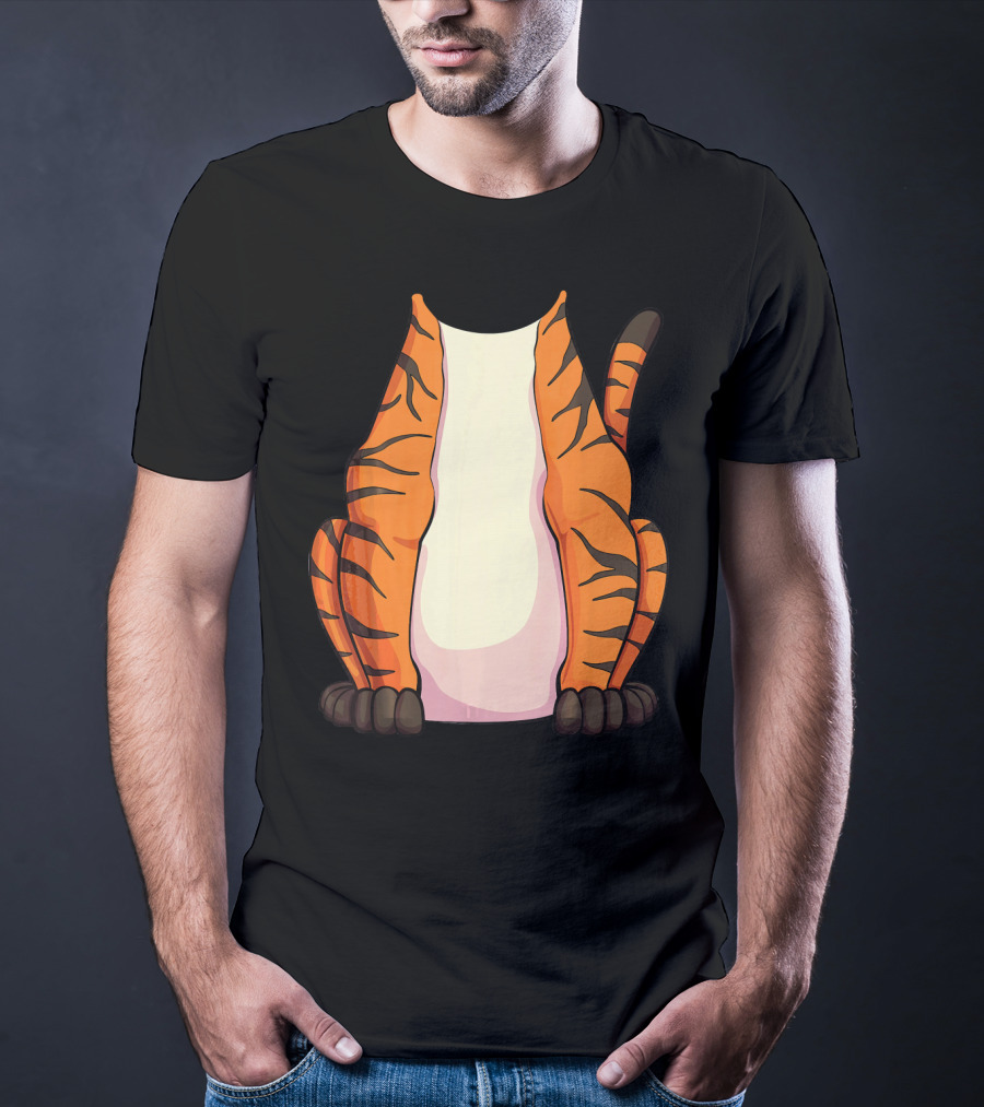 Tiger Costume For Halloween Tiger Stripes Tail T-Shirt