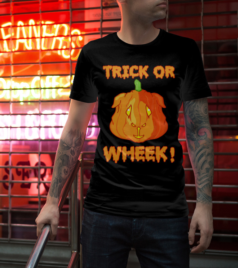 Trick Or Wheek Guinea Pig Jack O Lantern Halloween Fun T-Shirt