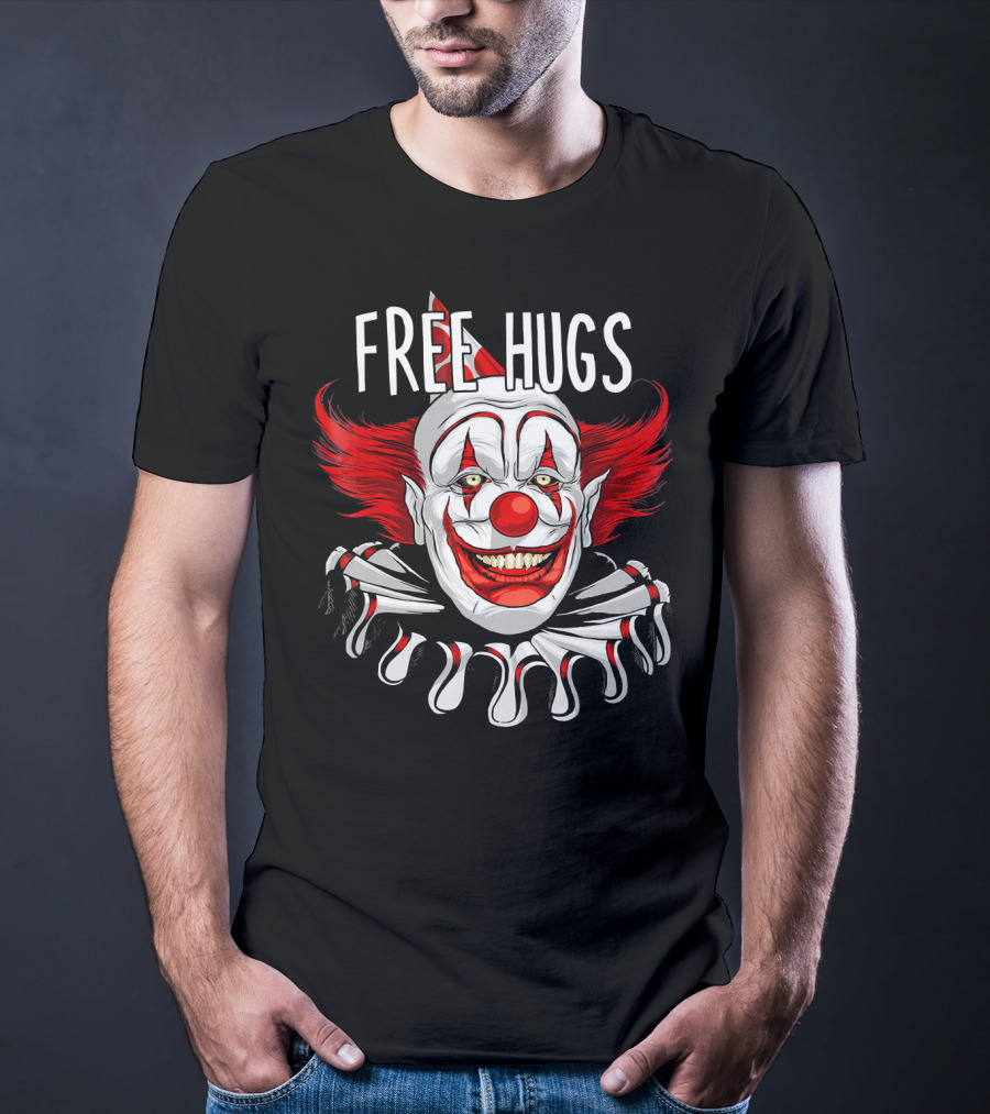 Free Hugs Creepy Scary Clown Halloween T-Shirt