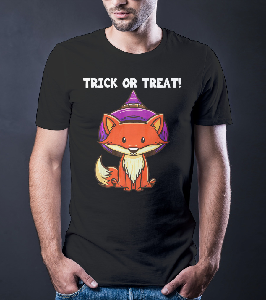Trick Or Treat Witch Fox Halloween T-Shirt
