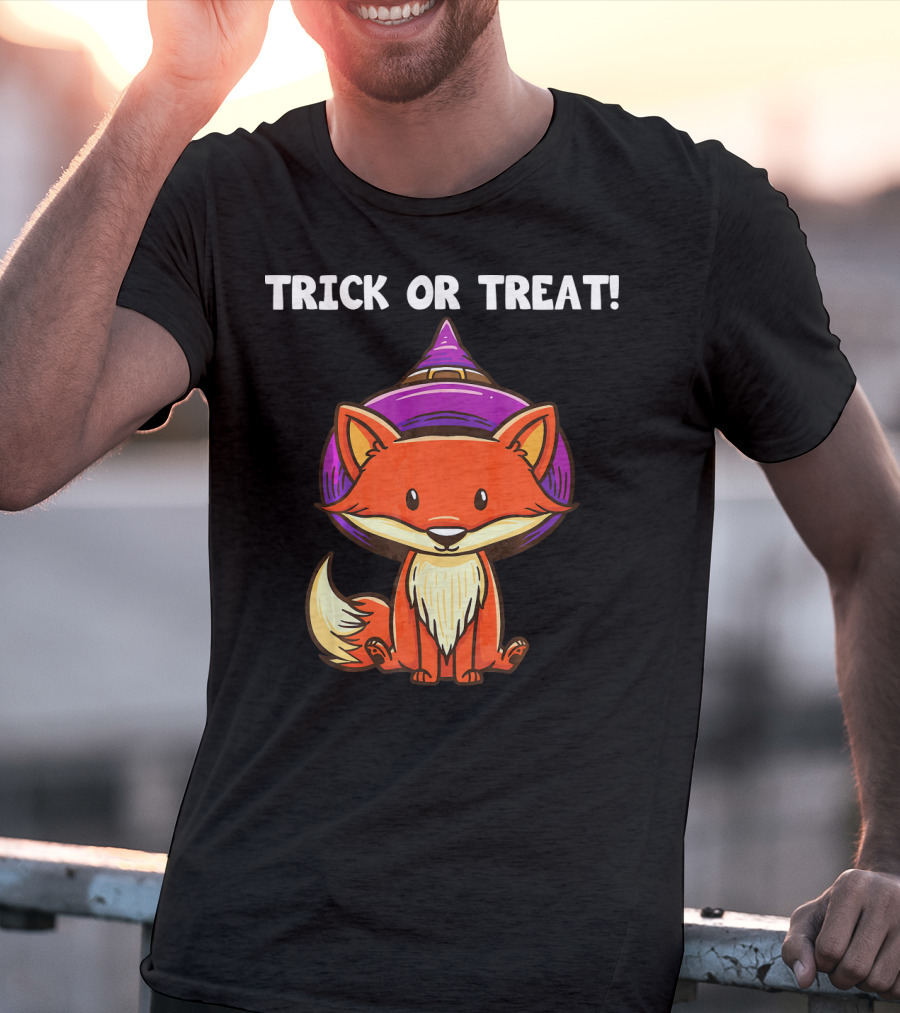 Trick Or Treat Witch Fox Halloween T-Shirt