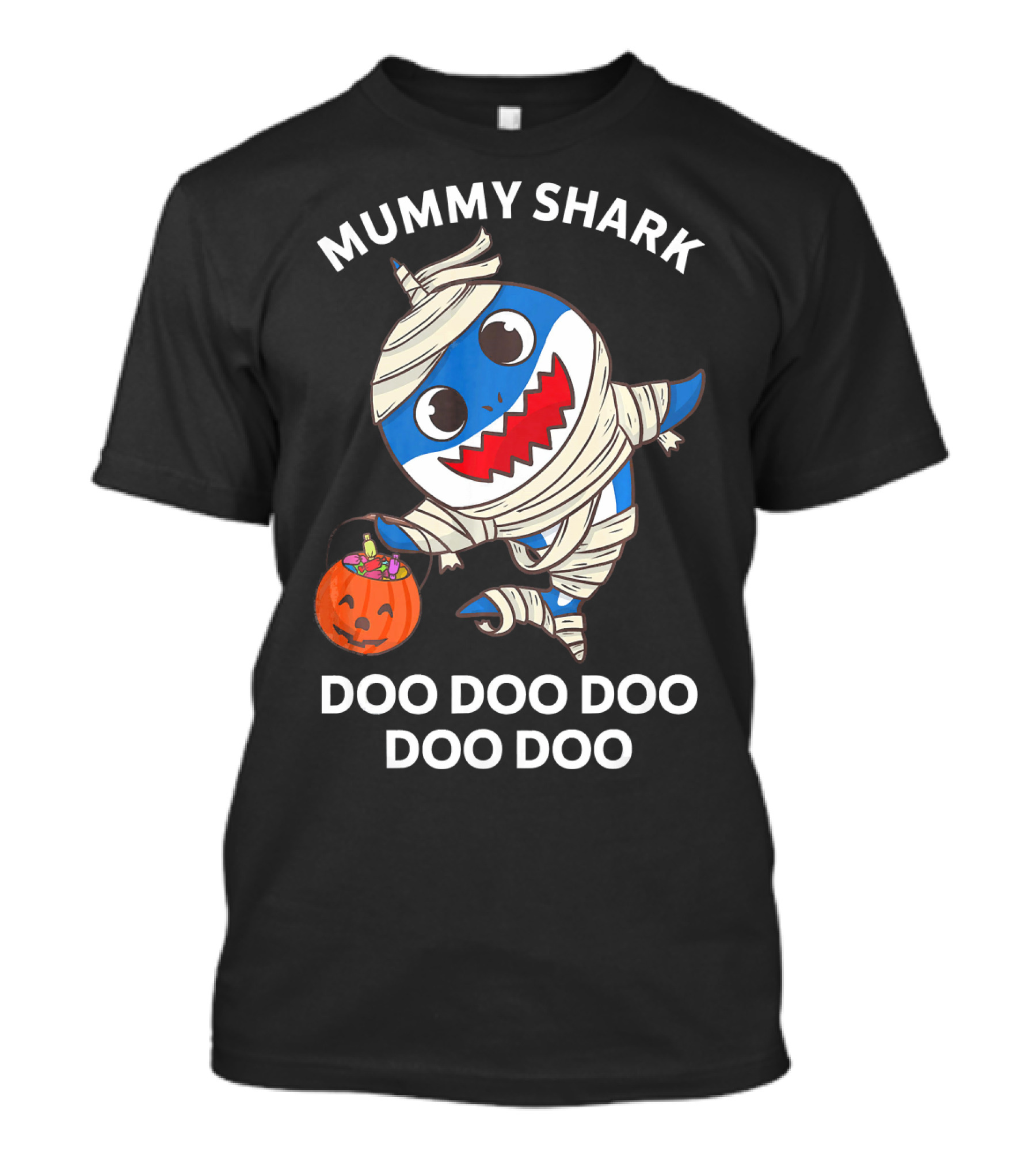 Mummy Shark Doo Doo Doo Doo Halloween Pumpkin T-Shirt