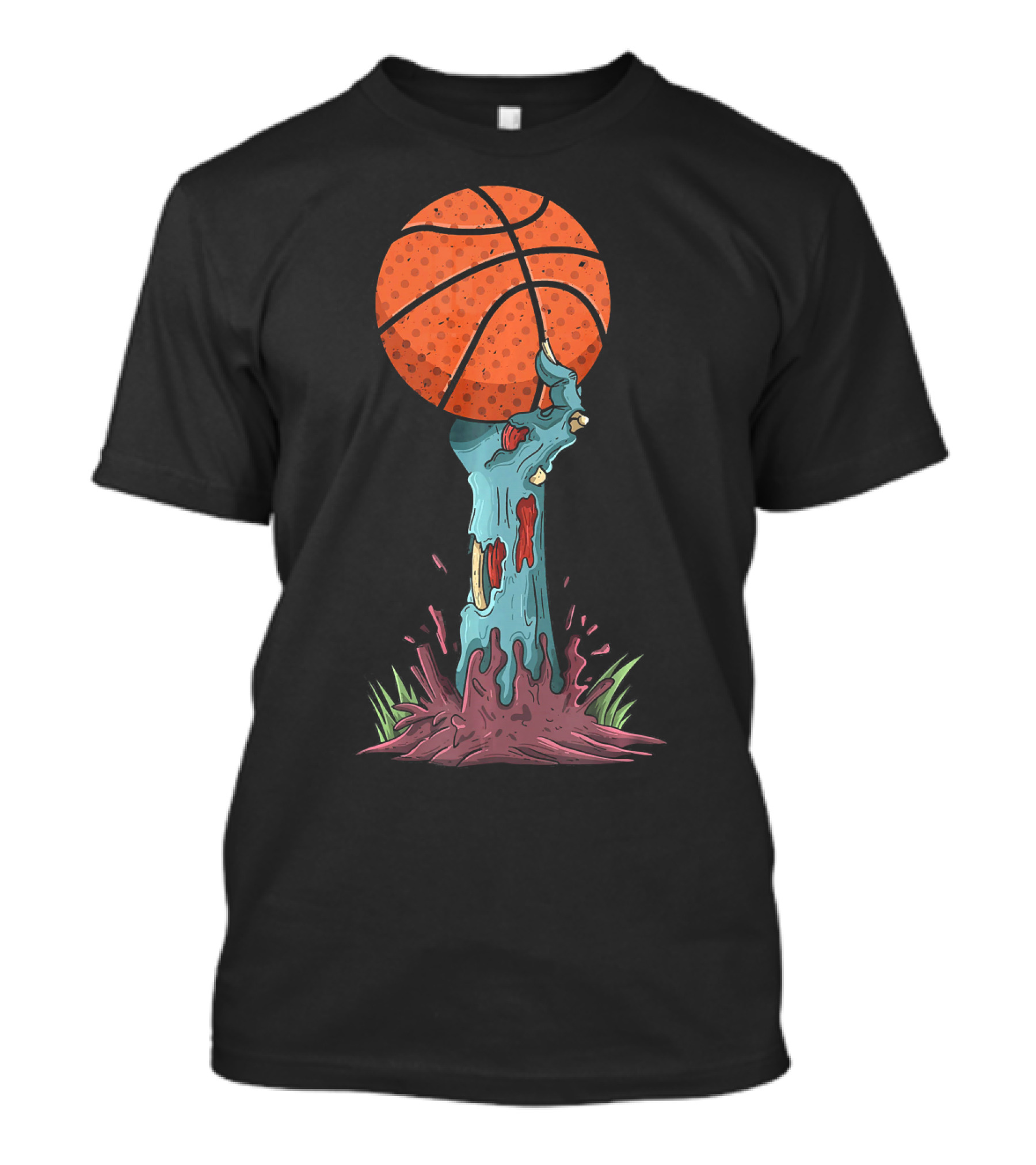 Zombie Hands Grasping Basketball Emerge From Ground T-Shirt