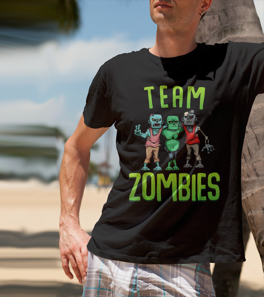 Team Zombies Matching Halloween Zombie Characters T-Shirt