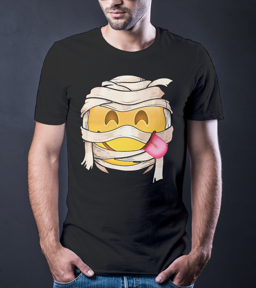 Face Savoring Food Emoji Mummy Wink Out Tongue T-Shirt