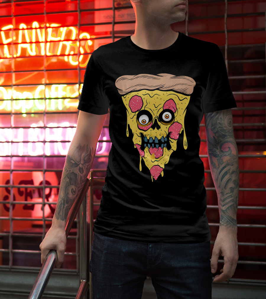 Pizza Zombie Halloween Costume Spooky Slice T-Shirt
