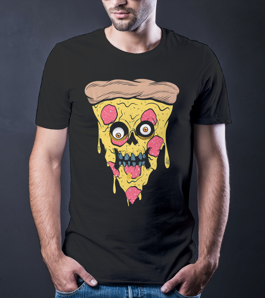 Pizza Zombie Halloween Costume Spooky Slice T-Shirt