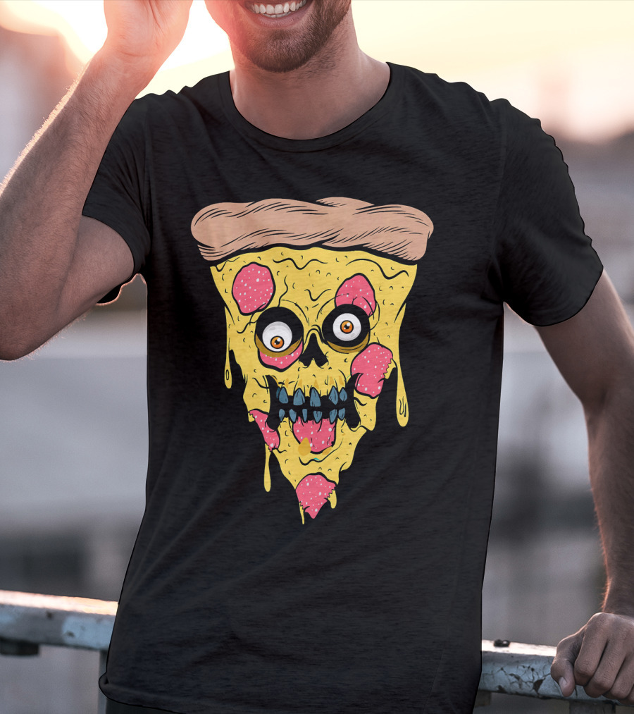 Pizza Zombie Halloween Costume Spooky Slice T-Shirt
