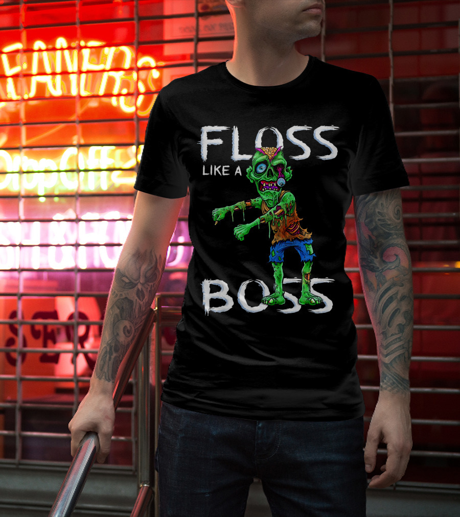 Floss Like A Boss Zombie Halloween T-Shirt