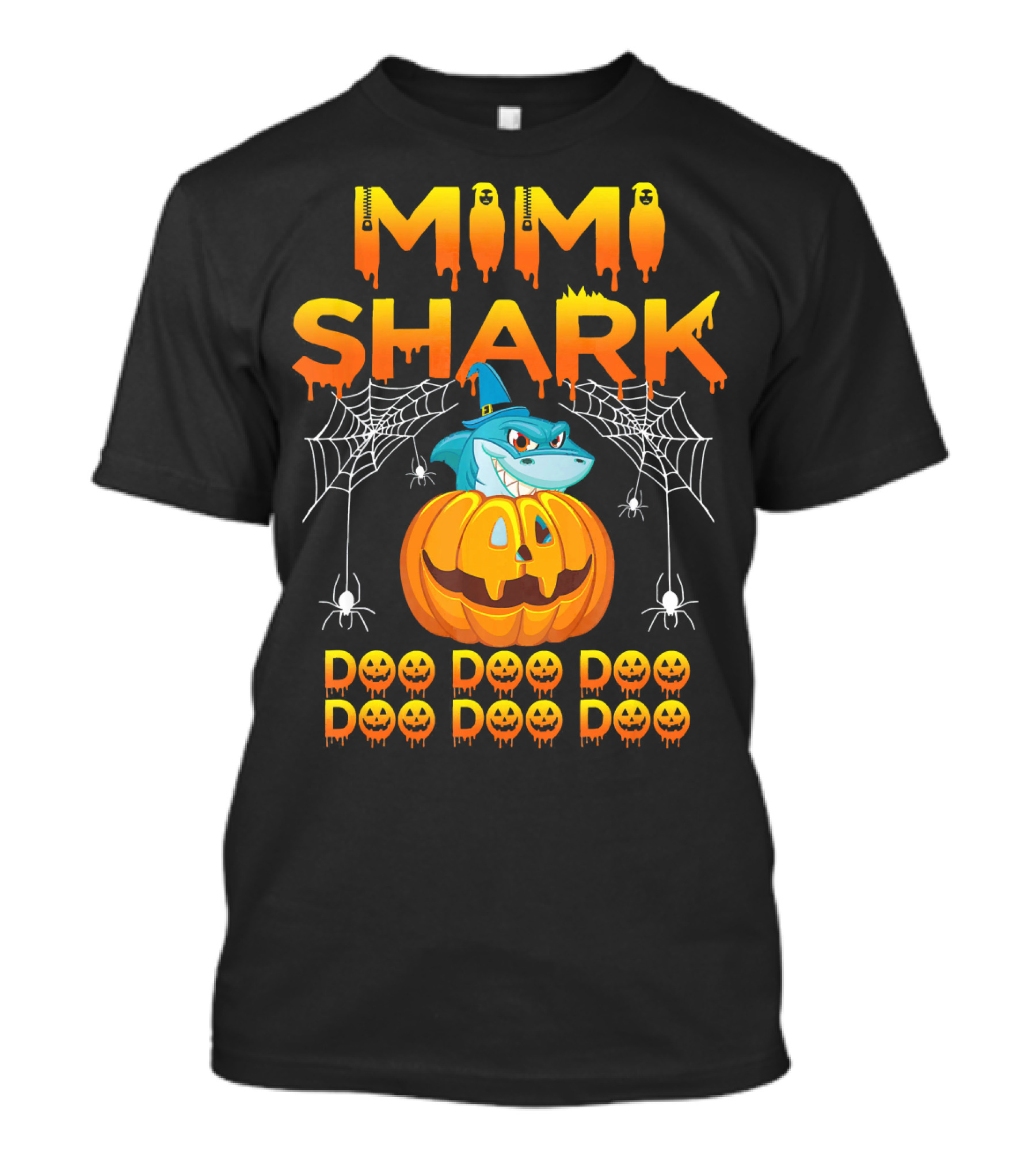 Mimi Shark Halloween Pumpkin Spider Web Doo Doo Costume Mat T-Shirt