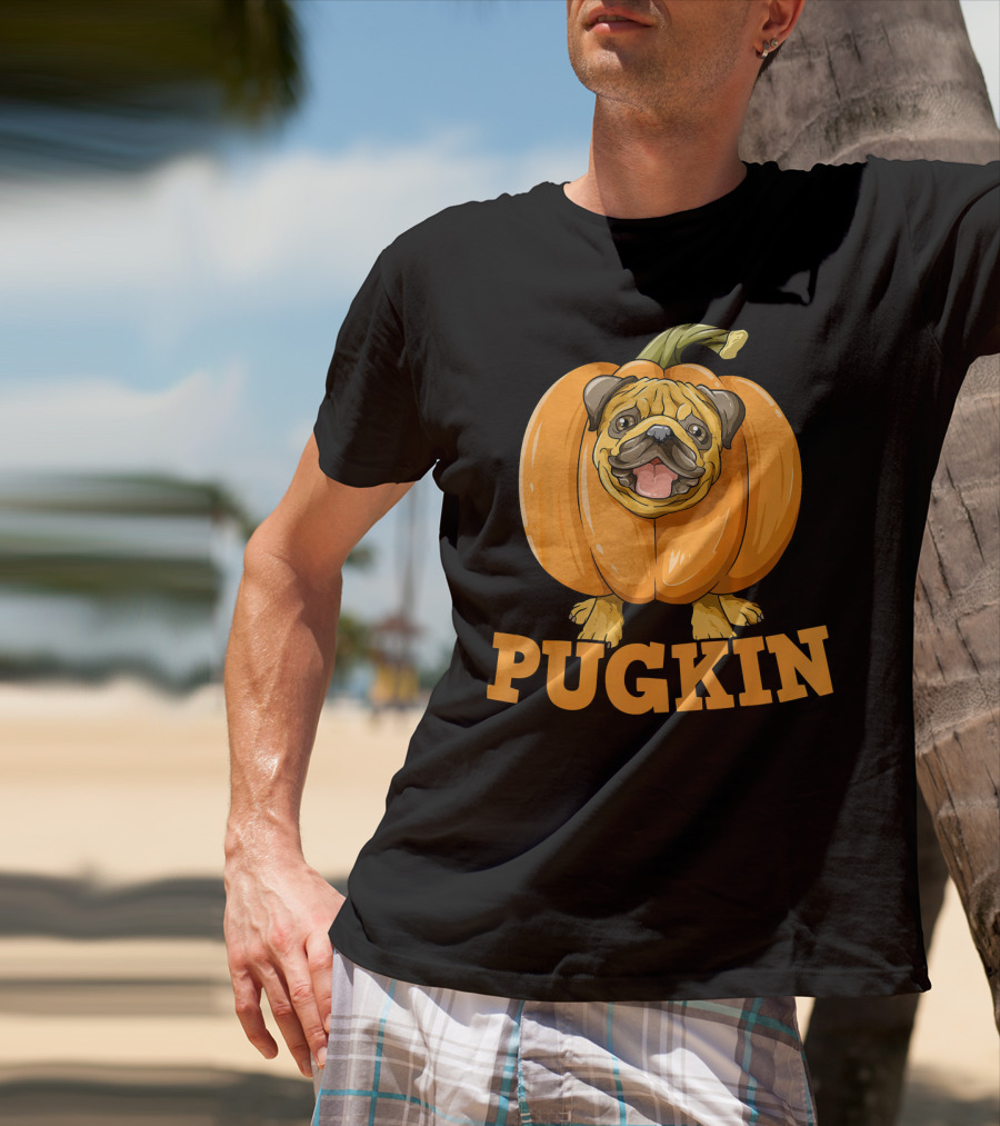 Pugkin Halloween Pug Pumpkin For Pug Lovers T-Shirt