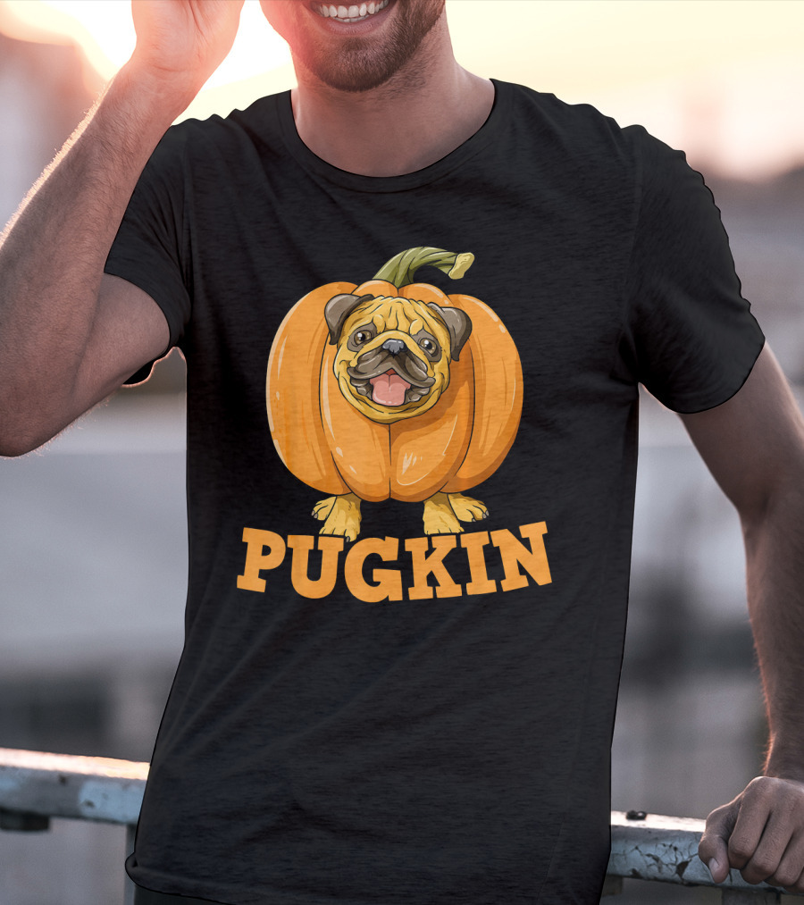 Pugkin Halloween Pug Pumpkin For Pug Lovers T-Shirt