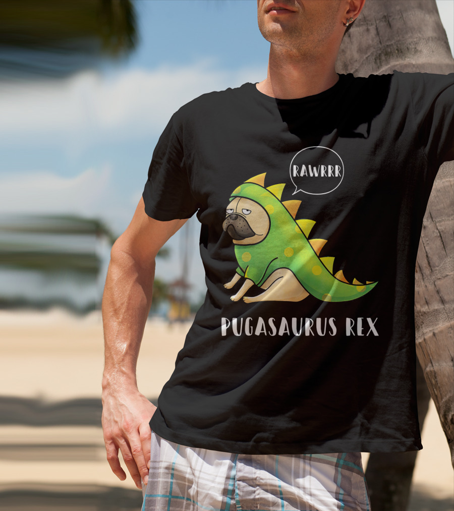 Halloween Pugasaurus Rex Rawrrr Pug T-Shirt