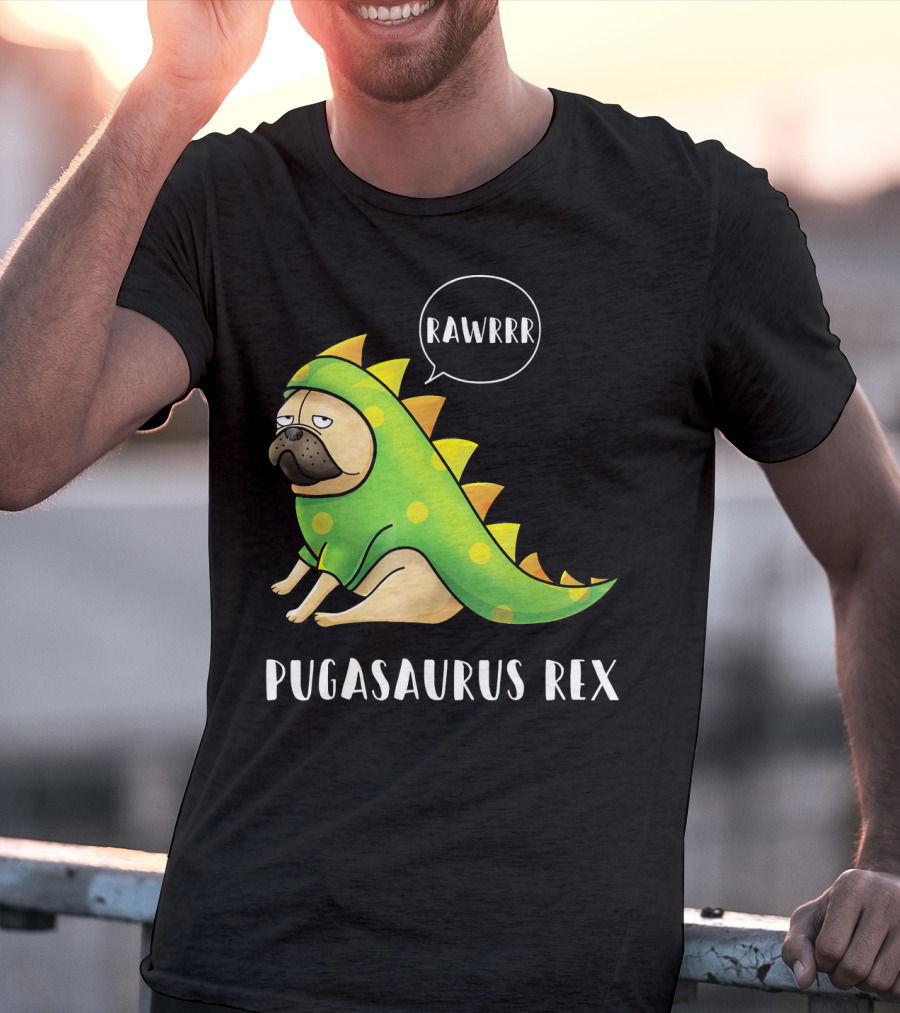 Halloween Pugasaurus Rex Rawrrr Pug T-Shirt