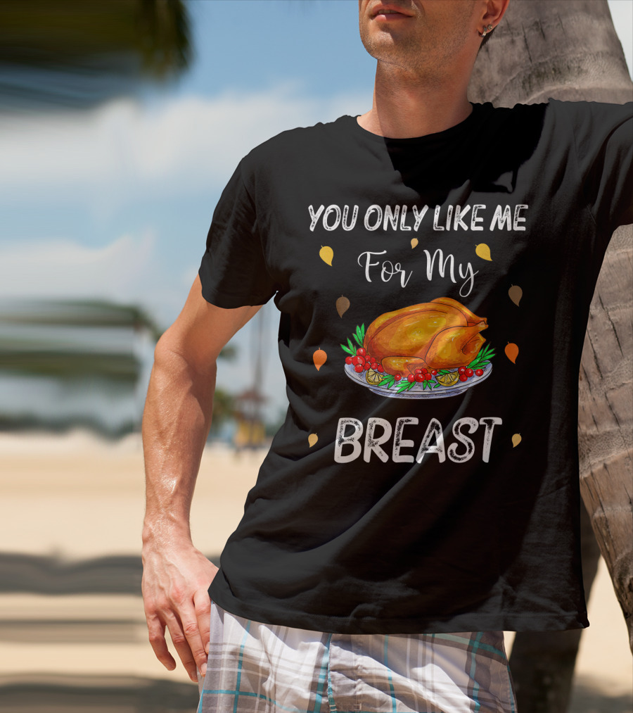 You Only Like Me For My Breast Turkey Thanksgiving Humor T-Shirt