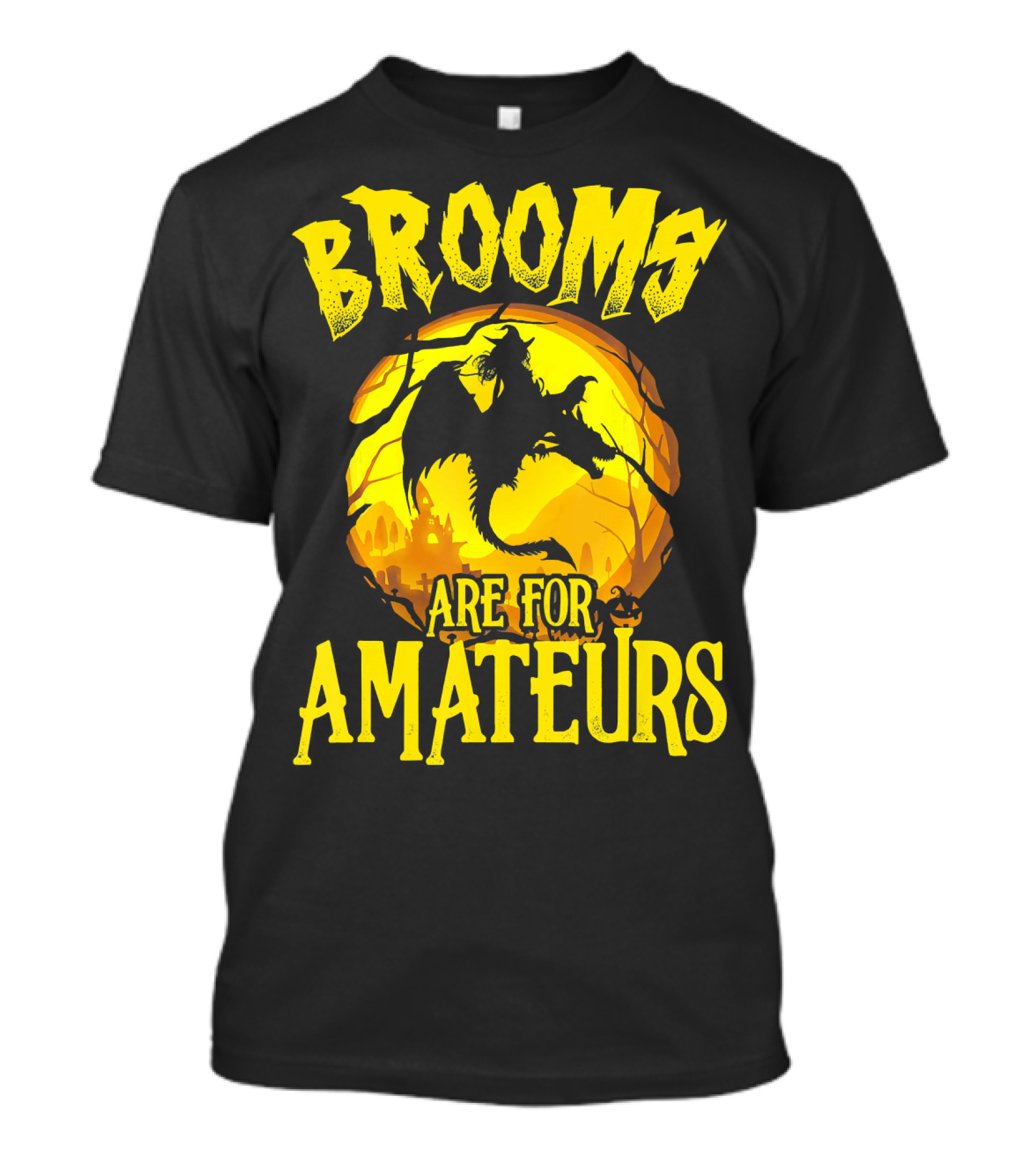 Brooms Are For Amateurs Halloween Witch Riding Dragon T-Shirt