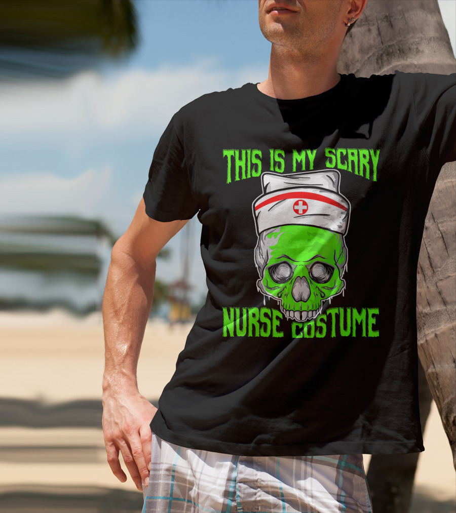 This Is My Scary Green Skeleton Nurse Costume T-Shirt