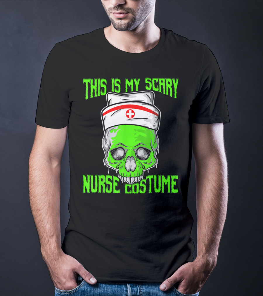 This Is My Scary Green Skeleton Nurse Costume T-Shirt