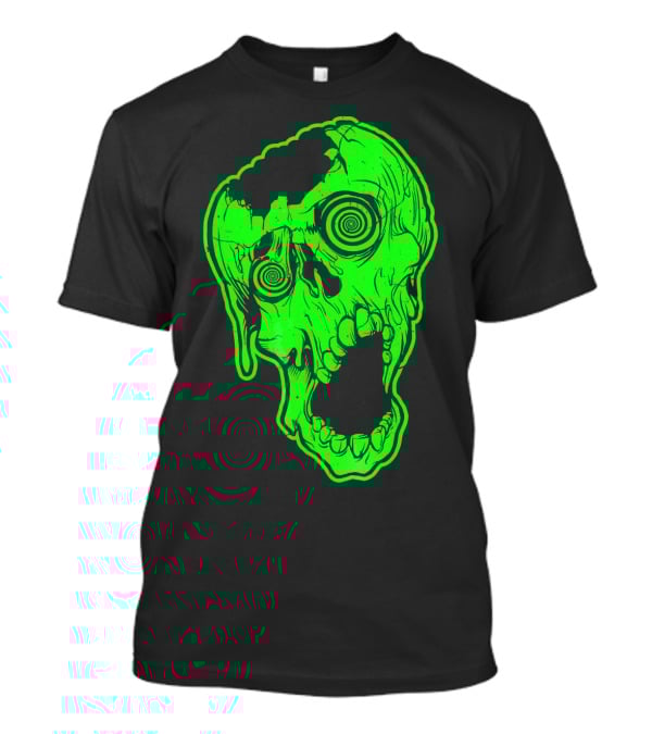 Retro Neon Zombie Skull Skateboarding Style 80s T-Shirt