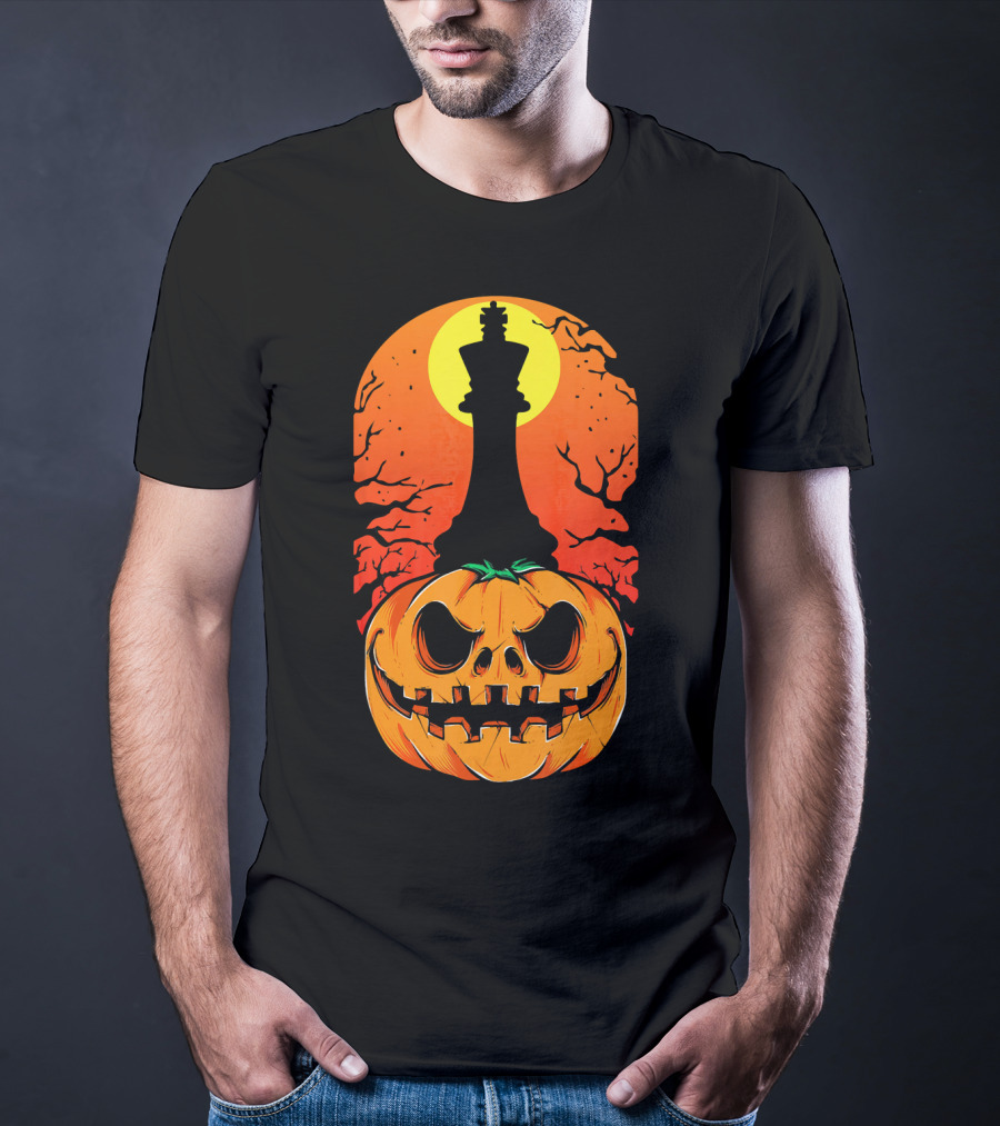 King Pumpkin Chess Moon Halloween Pumpkin King T-Shirt