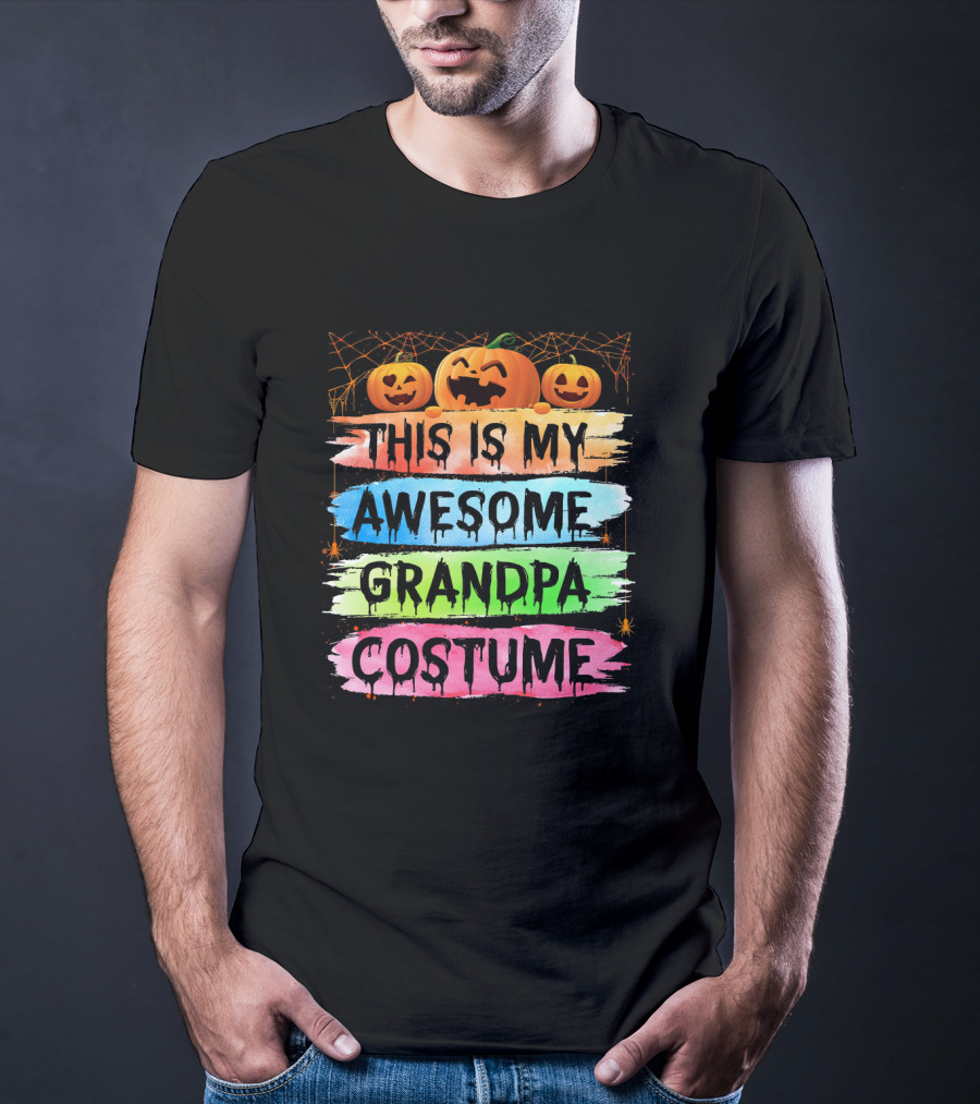 This Is My Awesome Grandpa Costume Halloween Pumpkins T-Shirt